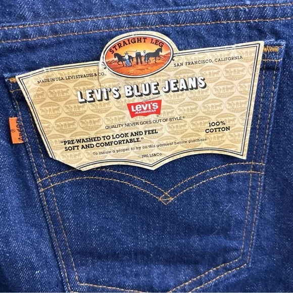 Vintage Levi’s Men Blue Jeans 32x30 NWT 1981 Straight Leg Denim 80’s Dark Washed - Picture 7 of 14